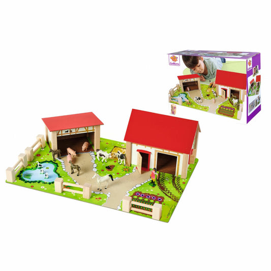 Eichhorn Bauernhof mit Zubehör, Spielset, Bauernhaus, Spielfiguren, Stall, Tiere, 100004309