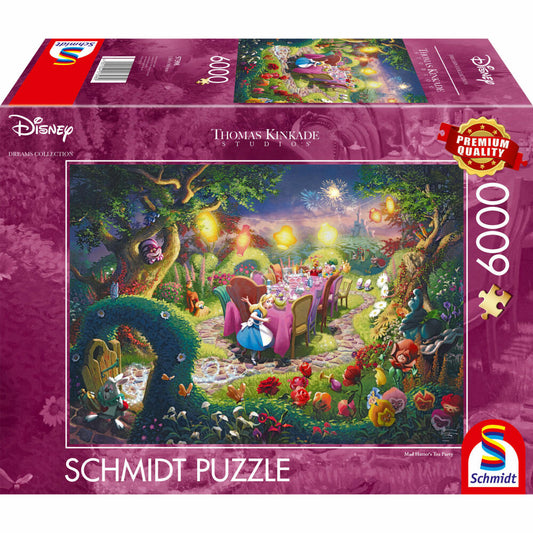 Schmidt Spiele Puzzle Disney Dreams Collection Mad Hatters Tea Party, Thomas Kinkade, Adult Puzzle, 6000 Pieces, 57398