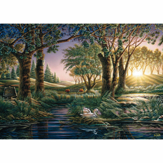 Schmidt Spiele Puzzle Morning Magic at the Pond, Terry Redlin, Adult Puzzle, 1000 Pieces, 58546