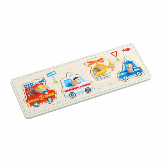 HABA Gripping Puzzle Emergency Vehicles, Gripping Puzzle, Puzzle Game, Children's Puzzle, Toy, 303184