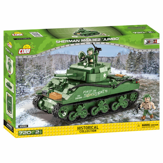 COBI Sherman M4A3E2 Jumbo, World War 2 Historical Collection, Panzer, Konstruktionsbausteine, 720 Teile, 2550