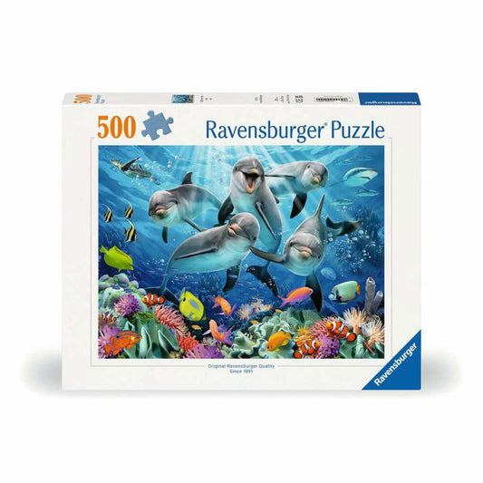 Ravensburger Puzzle Delfine im Korallenriff, Erwachsenenpuzzle, 500 Teile, 12000200