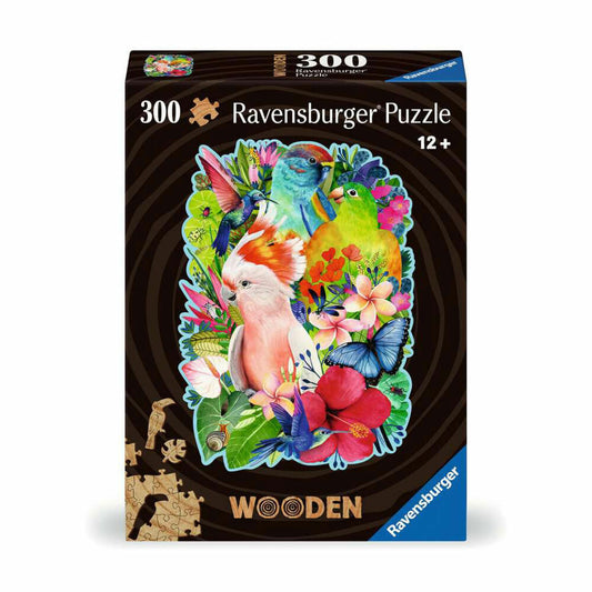 Ravensburger Wooden Puzzle Exotic Birds, 300 pieces, contour wooden puzzle, from 12 years, 12000760