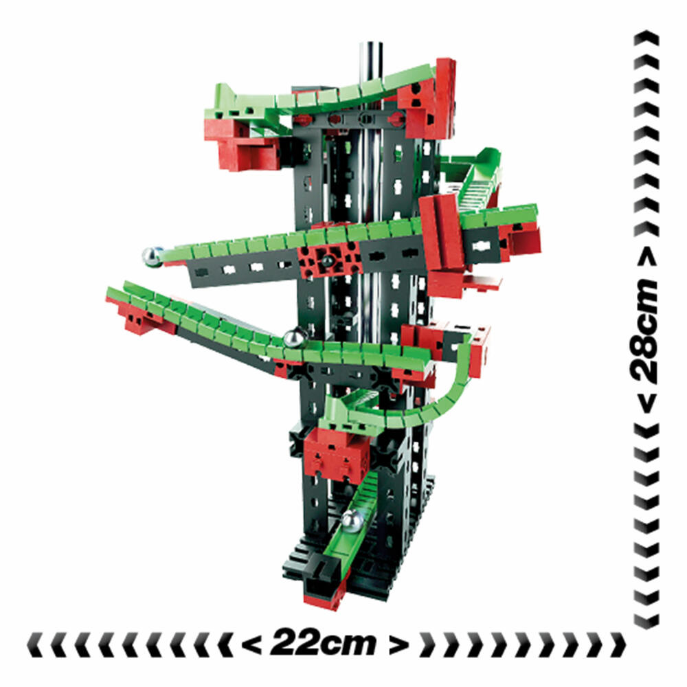 fischertechnik Profi Dynamic S, 140-tlg., Rolling Action, Kugelbahn, Motorikspielzeug, Baukasten, 536620