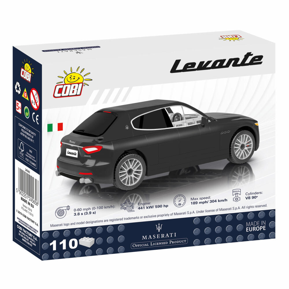 COBI Maserati Levante Trofeo, Car, Vehicle, Collectible Cars, Toys, Games, Construction Blocks, 110 Pieces, 24565