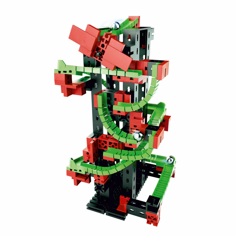 fischertechnik Profi Dynamic S, 140-tlg., Rolling Action, Kugelbahn, Motorikspielzeug, Baukasten, 536620