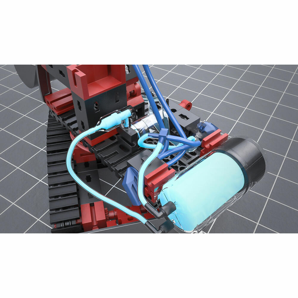fischertechnik Profi Pneumatic Power, 200-tlg., Pneumatikventilen und -zylindern, Pneumatik Spielzeug, Luftspeicher, Motorikspielzeug, Baukasten, 533874