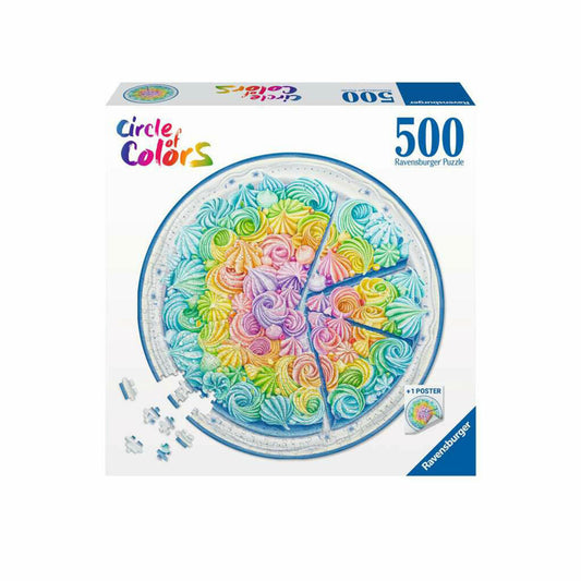 Ravensburger Puzzle Circle of Colors Rainbow Cake, Erwachsenenpuzzle, 500 Teile, ab 12 Jahren, 17349