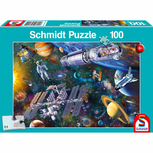 Schmidt Spiele Weltraumspaß, Kinderpuzzle, Kinder Puzzle, ab 6 Jahre, 100 Teile, 56455