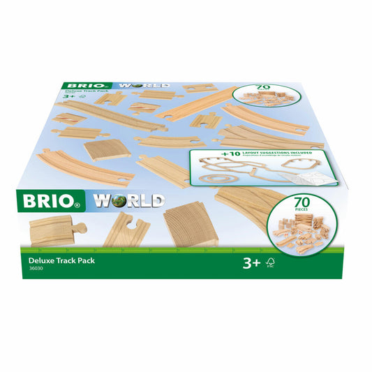 BRIO Schienensortiment Deluxe, 70-tlg., Schienen, Weichen, Holzeisenbahn, Zubehör, 63603000