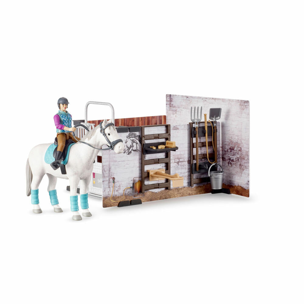 Bruder bworld Horse Stable, 17 pcs., Horse, Rider, Play Figure, Accessories, Toy, 62506