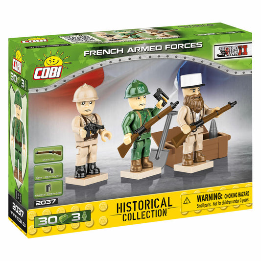 COBI French Armed Forces World War 2, Spielfiguren, Figuren, Soldaten, Konstruktionsbausteine, Kunststoff, 30 Teile, 2037