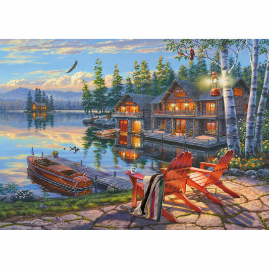 Schmidt Spiele Puzzle Seeufer am Loon Lake, New York, Darrel Bush, Erwachsenenpuzzle, Premium, 1000 Teile, 58530