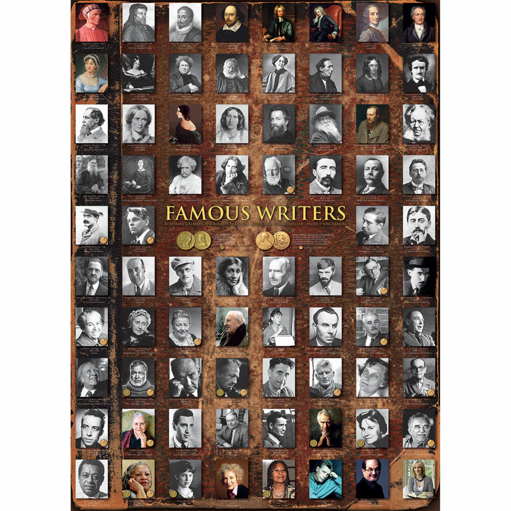Eurographics Puzzle Famous Writers, 1000 pieces, 68 x 48 cm, 6000-0249