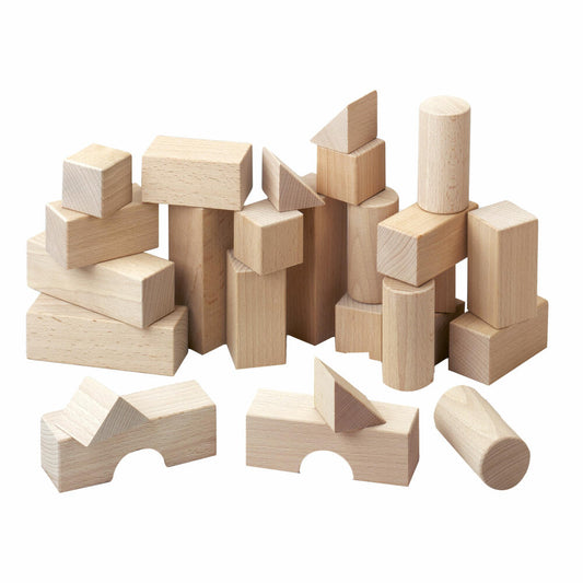 HABA Basic Building Blocks Basic Pack, 26 pcs., Building Blocks, Wooden Building Blocks, Building Bricks, Toys, 1071