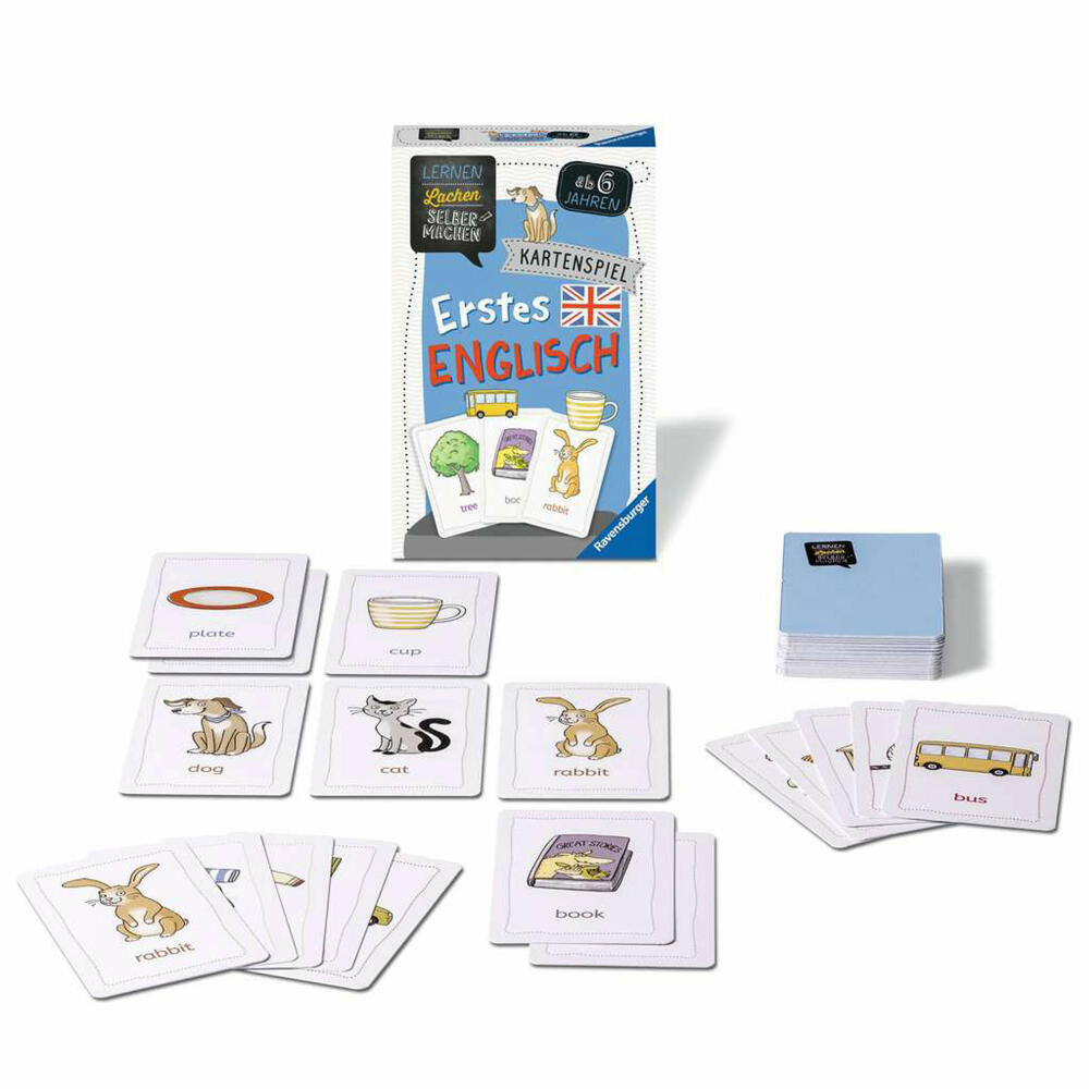 Ravensburger Lernen Lachen Selbermachen: Erstes Englisch, Kartenspiel, Lernspiel, Kinderspiel, 80543