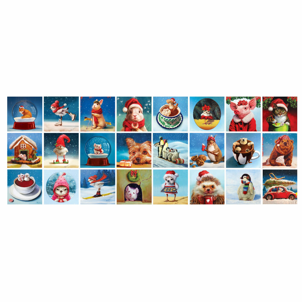 Eurographics Puzzle Adventskalender - Heffernan Christmas, 24 x 50 Teile, 12.5 x 12.5 cm, 8924-5734
