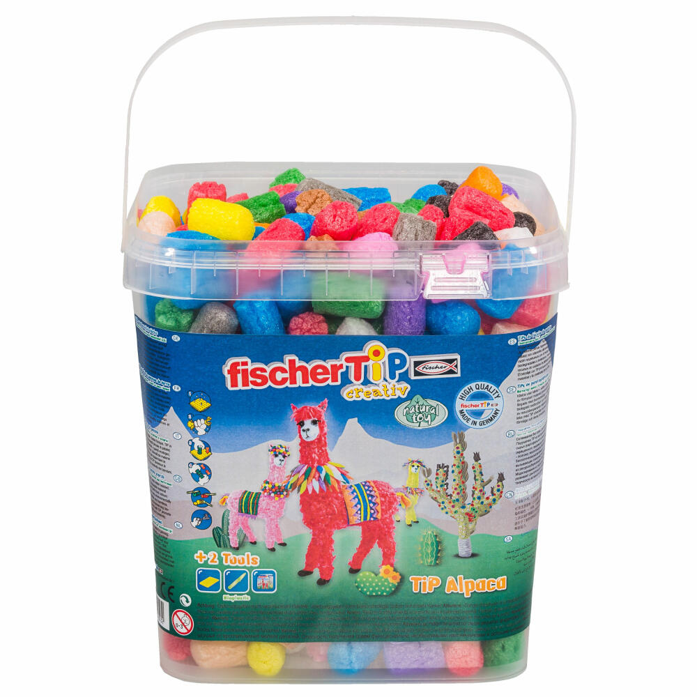 fischerTIP Alpaca, Kreativ- und Bastelmaterial ohne Klebstoff, Kinder Spielzeug, Malen, Schneiden, Pressen, Formen, Motorikspielzeug, 548968