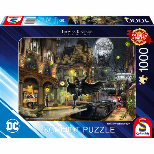 Schmidt Spiele Batman Gotham City, Thomas Kinkade DC, Erwachsenenpuzzle, Puzzle, ab 12 Jahre, 1000 Teile, 57588