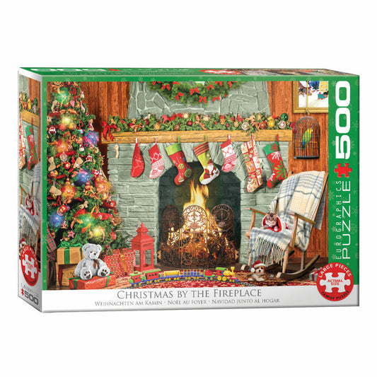 Eurographics Puzzle Weihnachten beim offenen Kamin, 500 Teile, 68 x 48 cm, 6500-5502