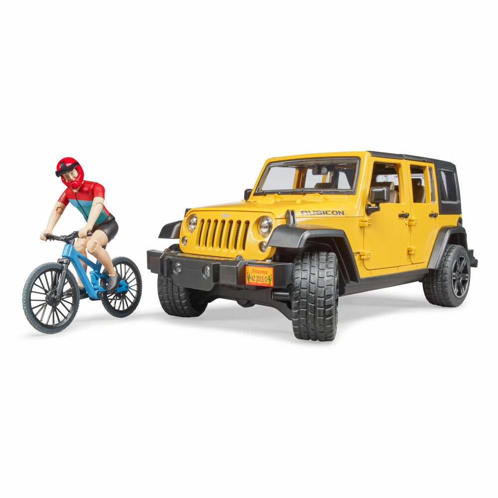 Bruder Leisure Jeep Wrangler Rubicon Unlimited, with mountain bike, model vehicle, model vehicle, toy, 02543