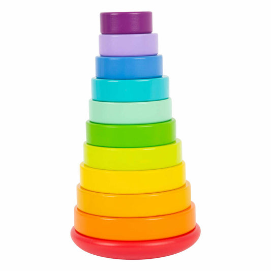 Legler Small Foot Stapelturm Steckspiel Regenbogen, Spielzeug, ab 12 Monate, 11794