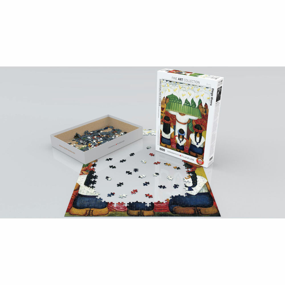 Eurographics Puzzle Flower Festival, Festival of Santa Anita by Diego Rivera, 1000 pieces, 68 x 48 cm, 6000-0798