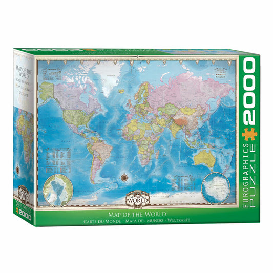 Eurographics Puzzle EuroGraphics Map of the World, 2000 pieces, 67.6 x 96.8 cm, 8220-0557