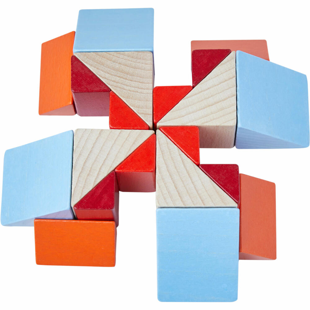 HABA 3D-Legespiel Würfelmosaik, Puzzlespiel, Würfel, Klötze, Buche, Pappe, 305459