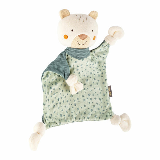 sigikid Schnuffeltuch Bär Vanilla, Schmusetuch, Kuscheltuch, Babytuch, Baumwolle, Türkis, 39770