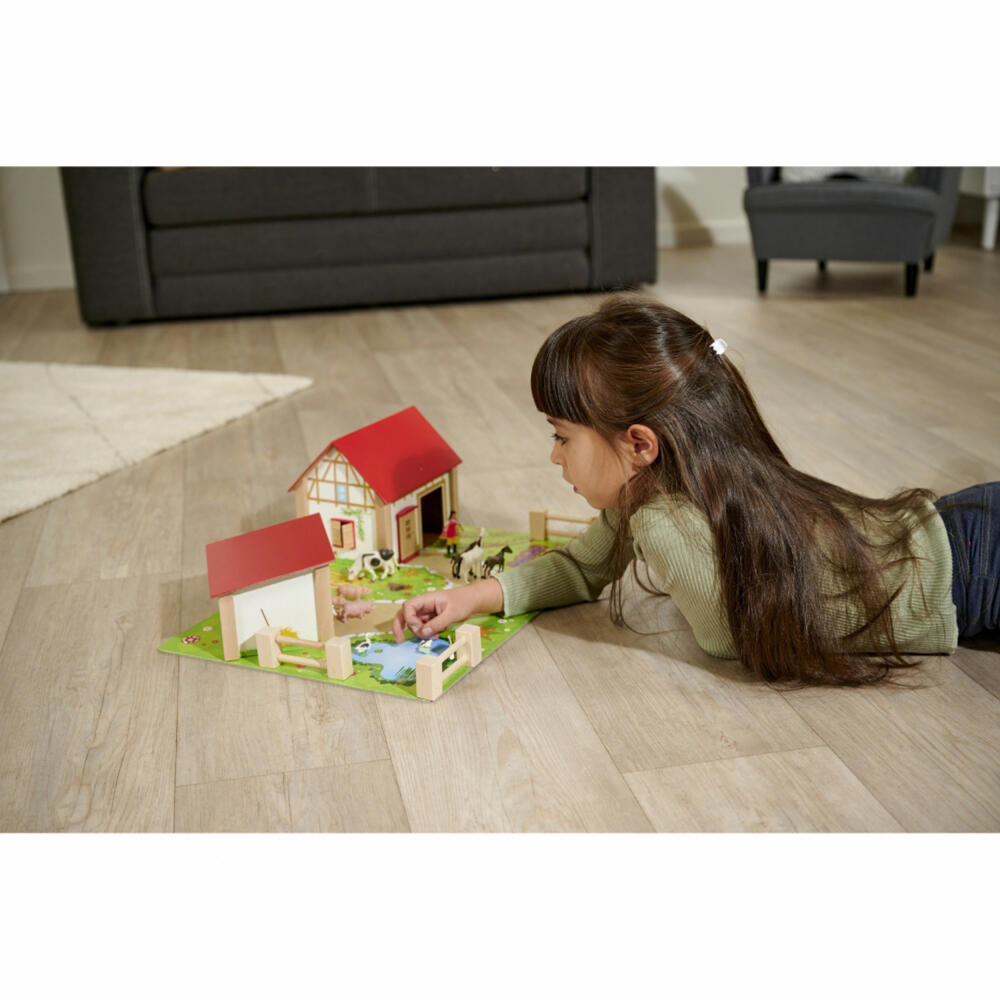 Eichhorn Farm with Accessories, Playset, Farmhouse, Play Figures, Stable, Animals, 100004309
