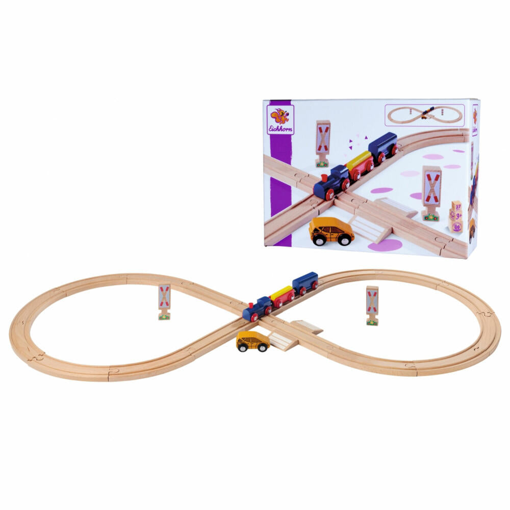 Eichhorn Bahn Achterbahn, 28-tlg., Eisenbahn, Holzeisenbahn, Log, Zug, Spielzeug, Holz, 100006202