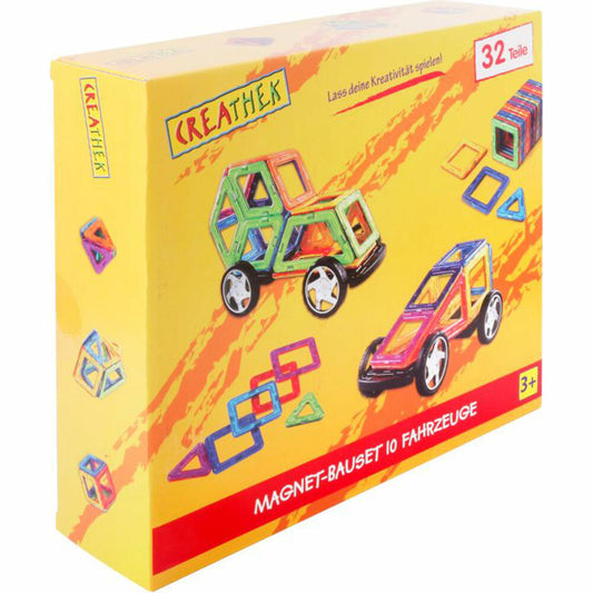 Creathek Magnet Construction Set, 32 pcs., with wheels, magnetic building blocks, construction toy, children, toy, from 3 years, 63017841