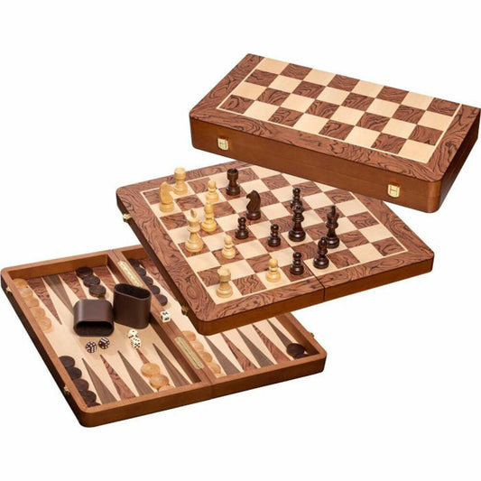 Philos Chess-Backgammon-Checkers Set, field size 50 mm