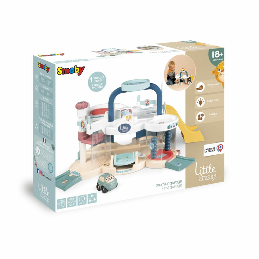 Little Smoby Parking Garage First Garage, Parking Garage, Playset, Children's Toy, Mini-Flitzer, 7600140202