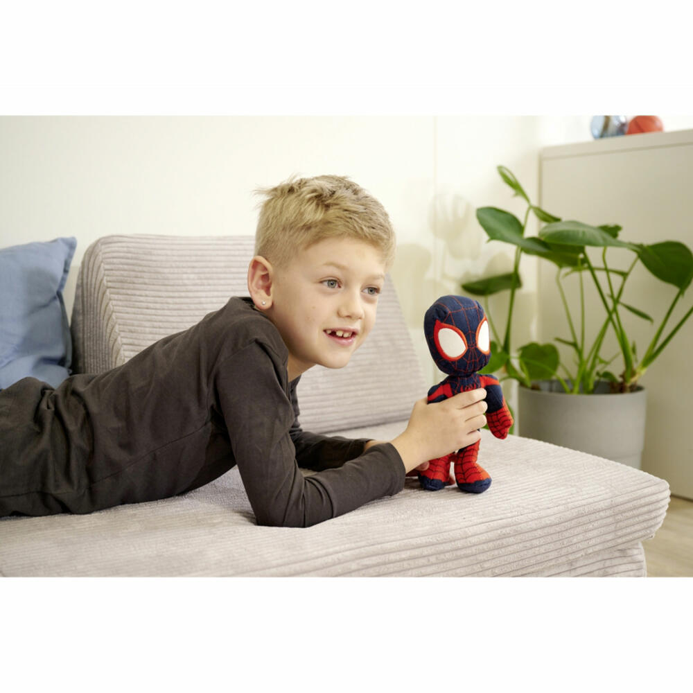 Simba Disney Marvel Miles Morales, Glow in the Dark, Plush Toy, Cuddly Toy, Plush Figure, Stuffed Toy, 25 cm, 6315875812X12
