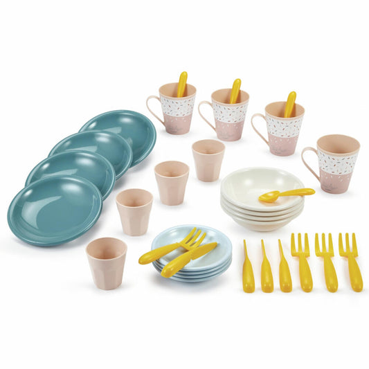 Ecoiffier Vert Azur Picnic Service, 35 pcs., Plates, Cutlery, Cups, Toys, Children, 7600001684