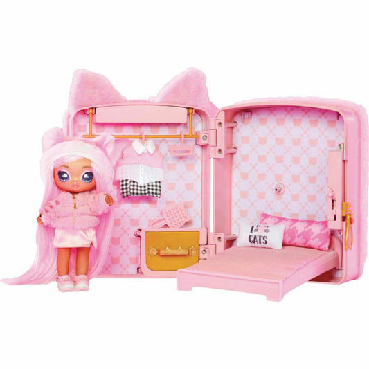 MGA Entertainment Well! N/a! N/a! Surprise 3-in-1 Backpack Bedroom Series 3 Playset- Pink Kitty