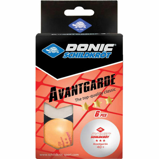 Donic-Schildkrot Donic-Schildkröt - TT-Ball 3-star AVANTGARDE POLY 40+, mixed 3 white/ 3orange