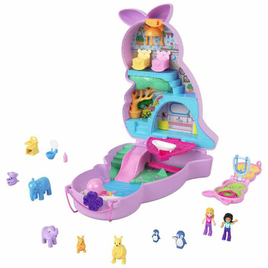 Mattel Polly Pocket Mama &amp; Joey Kangaroo Box, Play Figure, Play World, Figure, Toy, Ages 4 and Up, HKV50