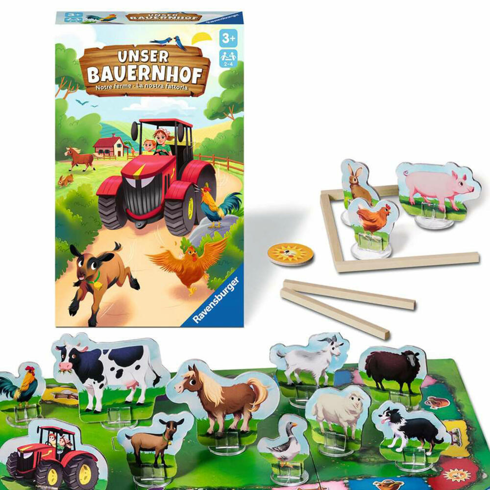 Ravensburger Mitbringspiele Unser Bauernhof, Würfelspiel, Kinderspiel, Kinder Spiel, 22408