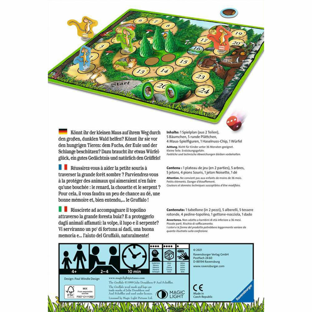 Ravensburger game Where is the Gruffalo?, for children from 4 years, 20833