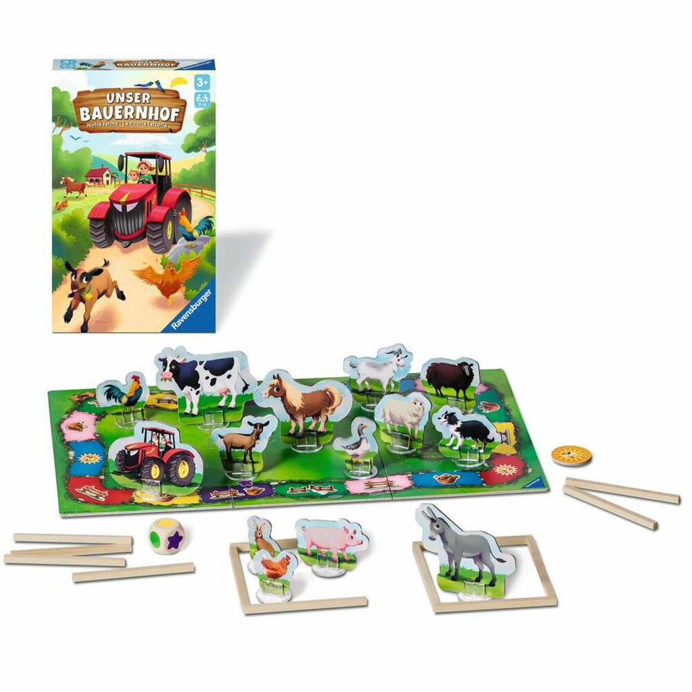 Ravensburger Mitbringspiele Unser Bauernhof, Würfelspiel, Kinderspiel, Kinder Spiel, 22408