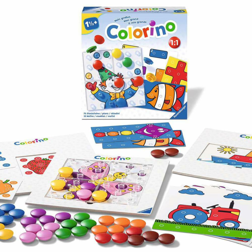 Ravensburger Mein großes Colorino, Steckspiel, Farben lernen, Farbzuordnungsspiel, Kinder, 20959