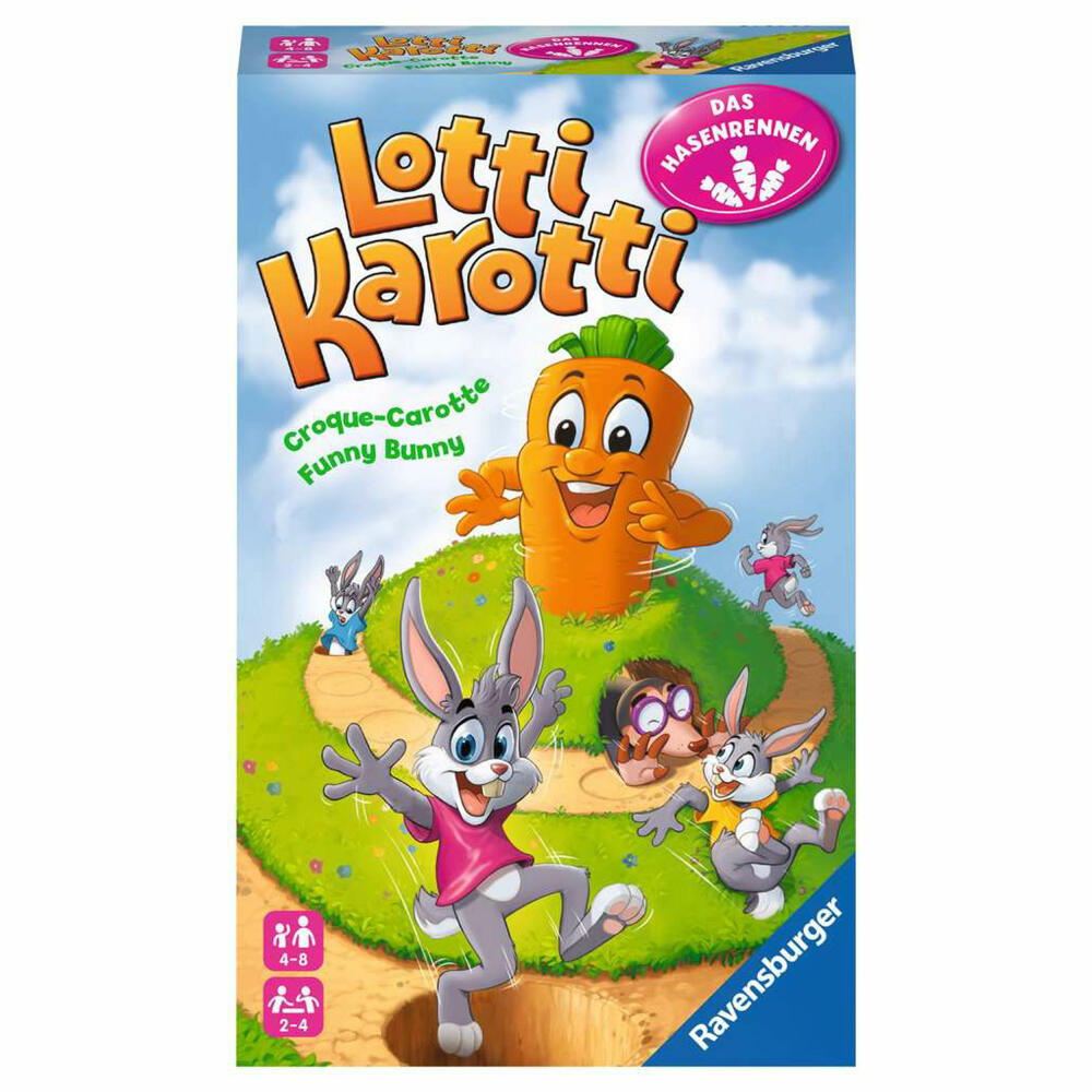 Ravensburger Lotti Karotti, Mitbringspiel, Laufspiel, Kinderspiel, Familienspiel, Kinder, 20962