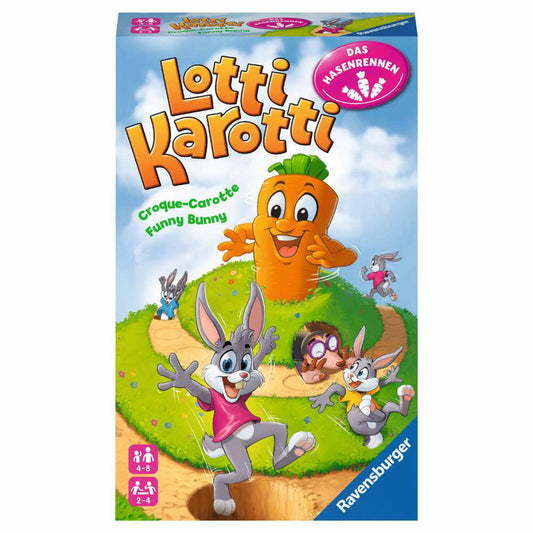 Ravensburger Lotti Karotti, Mitbringspiel, Laufspiel, Kinderspiel, Familienspiel, Kinder, 20962
