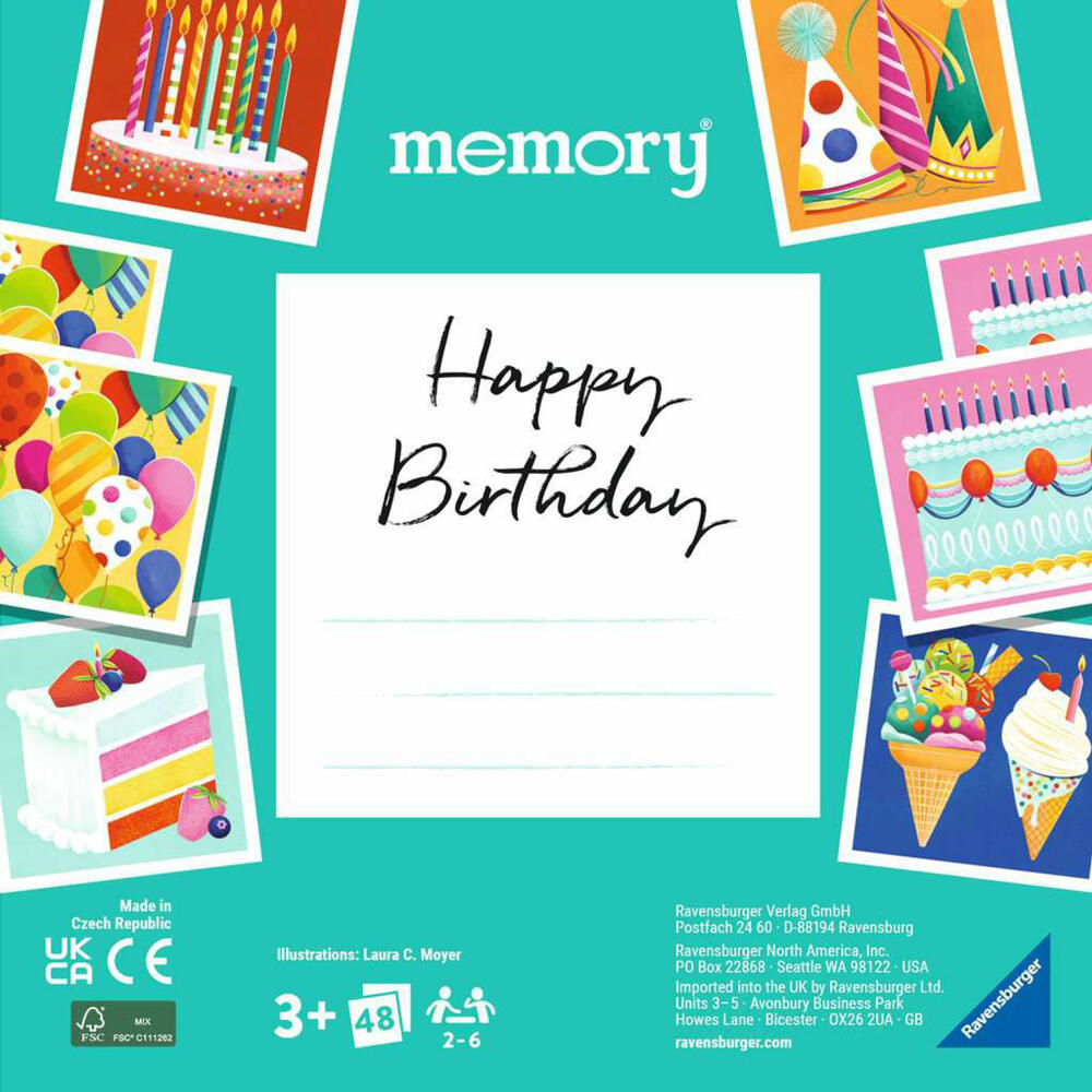 Ravensburger memory moments Happy Birthday, memory game, search game, family game, 22399