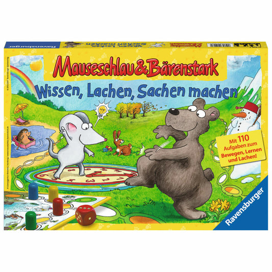 Ravensburger Mouse Smart and Bear Strong: Knowledge, Laughter, Doing Things, Board Game, Quiz Game, Dice Game, Dice Game, Children's Game, Children's Game, Knowledge, Quiz, 21298 9
