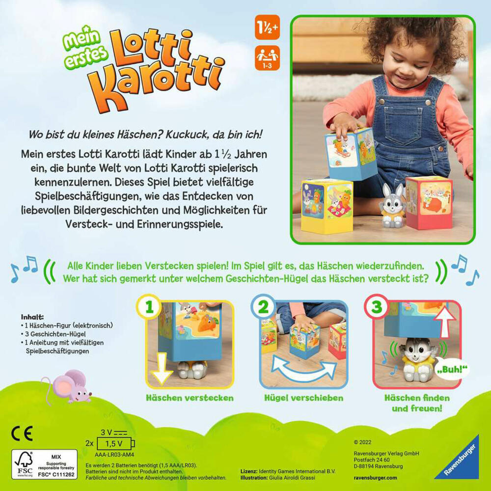 Ravensburger Spiel Mein erstes Lotti Karotti, für Kinder ab 1.5 Jahren, 20916