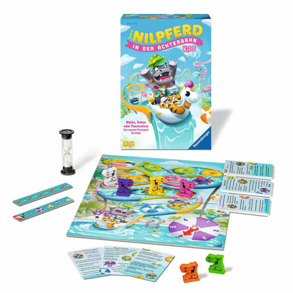 Ravensburger The Hippo in the Rollercoaster Kids, Children's Game, Family Game, Board Game, from 7 years, 22361